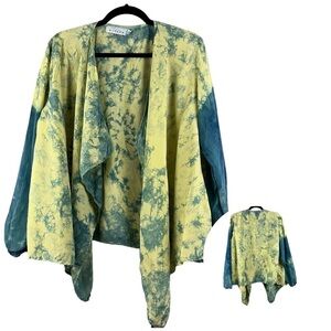 Willow Jacket Womens Medium Tie Dye Vintage Cape Art To Wear Teacher Boho Hippie